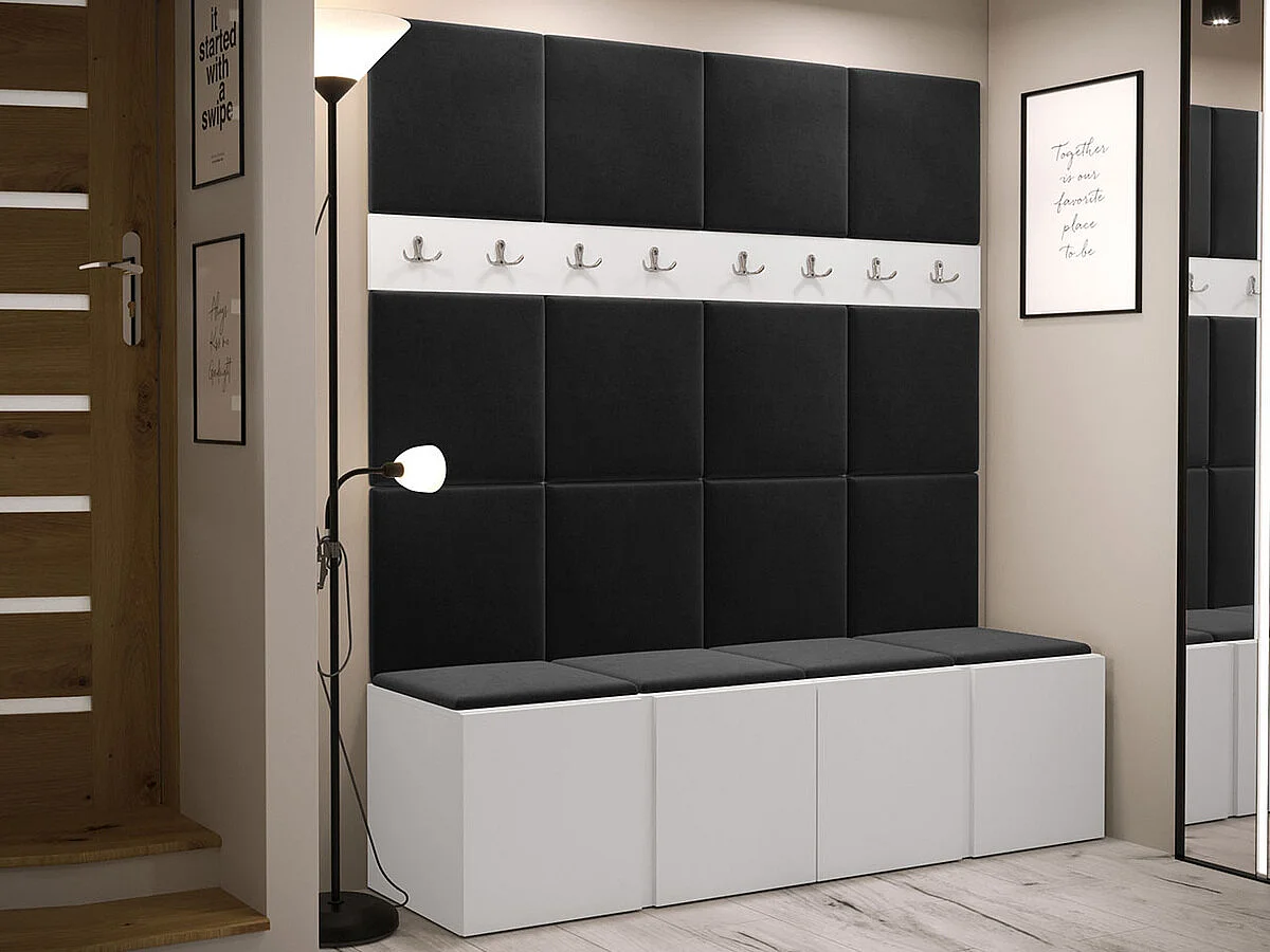 Conjunto pasillo Hartford 268, 186x168x46cm, Blanco, Aglomerado laminado|Tapiz