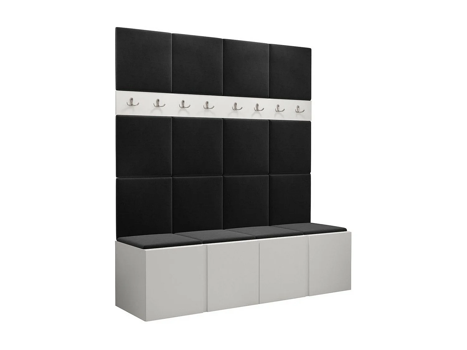 Conjunto pasillo Hartford 268, 186x168x46cm, Blanco, Aglomerado laminado|Tapiz