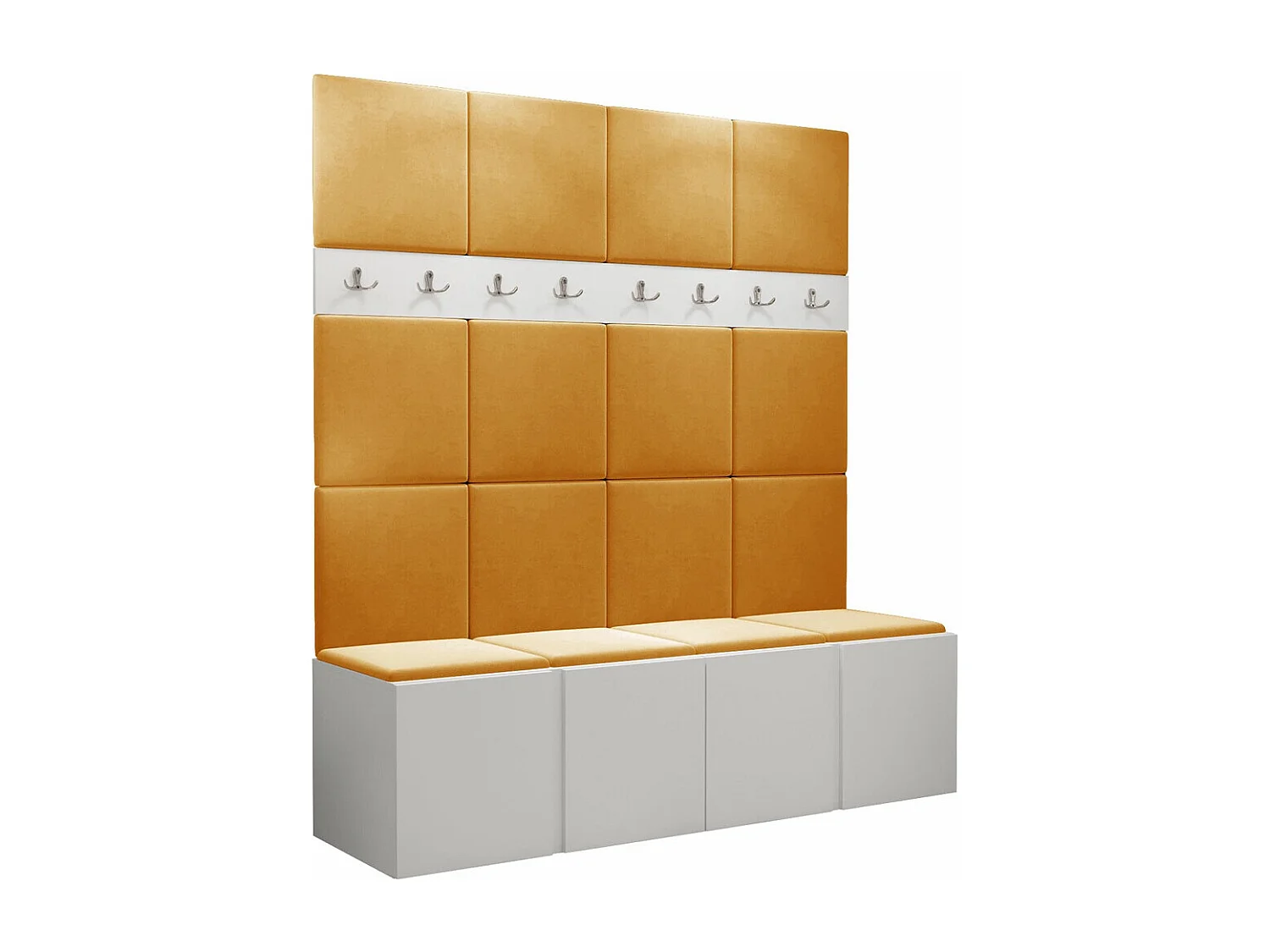 Conjunto pasillo Hartford 268, 186x168x46cm, Blanco, Aglomerado laminado|Tapiz