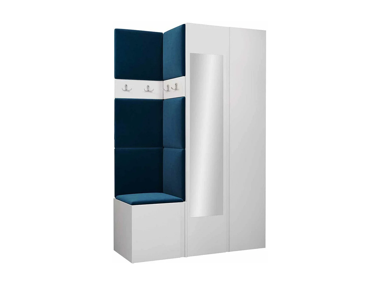 Conjunto pasillo Hartford 350, 186x116x44cm, Espejo, Blanco, Tapiz|Aglomerado laminado