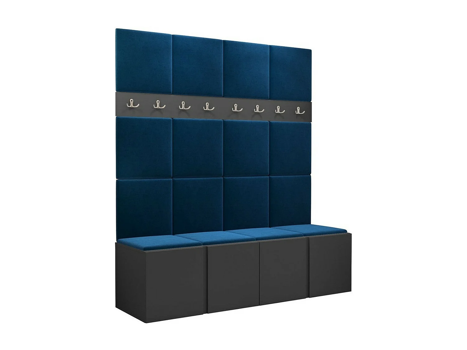 Conjunto pasillo Hartford 268, 186x168x46cm, Grafito, Aglomerado laminado|Tapiz