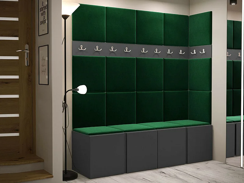 Conjunto pasillo Hartford 265, 186x168x46cm, Grafito, Aglomerado laminado|Tapiz