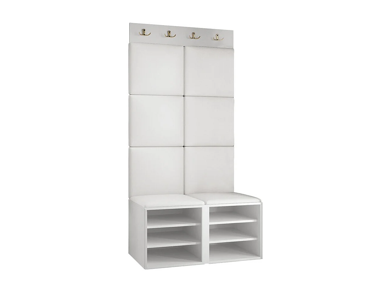 Meuble d'entrée Hartford 375, 186x84x46cm, Rouge|Blanc, Tapisserie|MDF|Stratifié