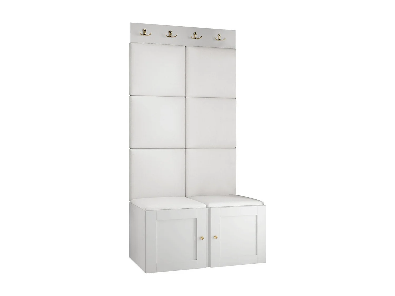 Conjunto pasillo Hartford 375, 186x84x46cm, Blanco, Colocada|Montada en la pared