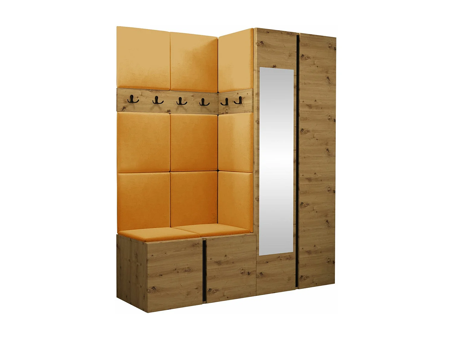 Conjunto para corredor Hartford 278, Espelho, Colocado, 19x16x5cm