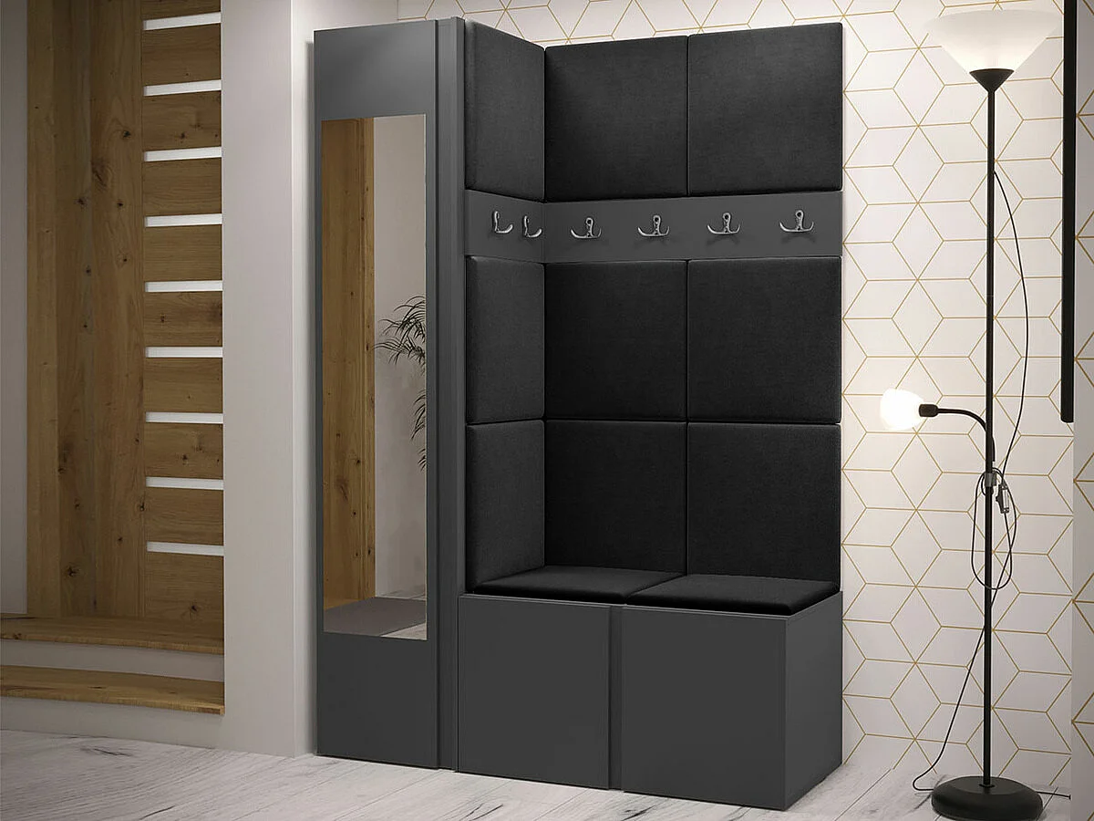 Conjunto para corredor Hartford 277, Espelho, Tecido, 19x12x5cm