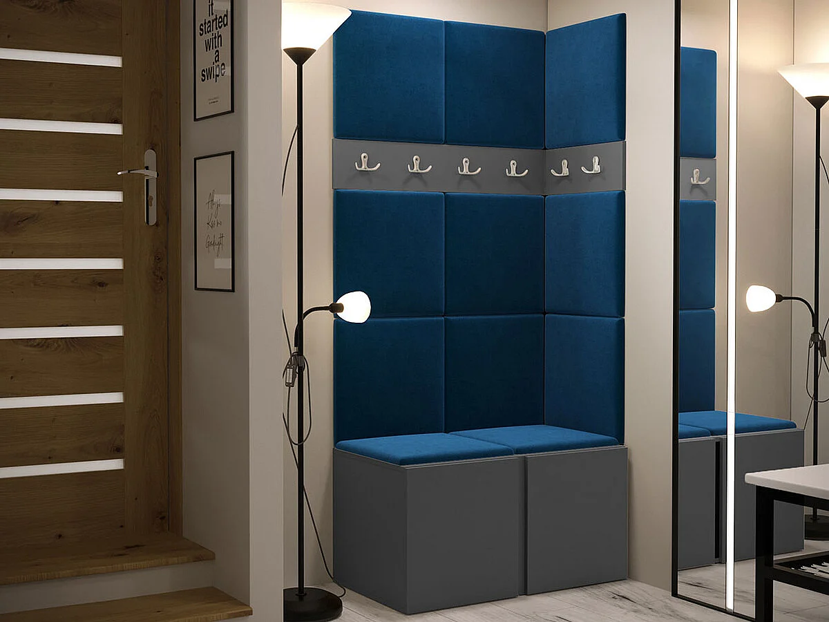 Conjunto pasillo Hartford 264, 186x84x46cm, Grafito, Tapiz|Aglomerado laminado