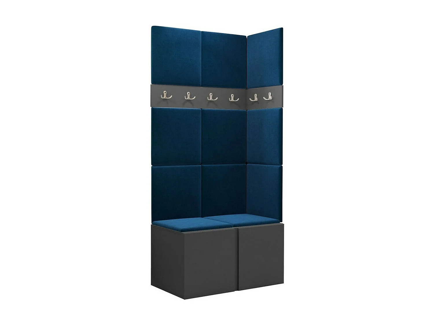 Conjunto pasillo Hartford 264, 186x84x46cm, Grafito, Tapiz|Aglomerado laminado