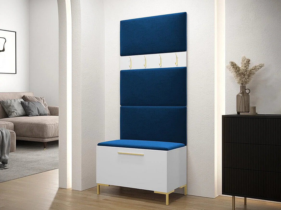 Conjunto pasillo Hartford F102, 196x84x46cm, Blanco, Tapiz|Aglomerado laminado