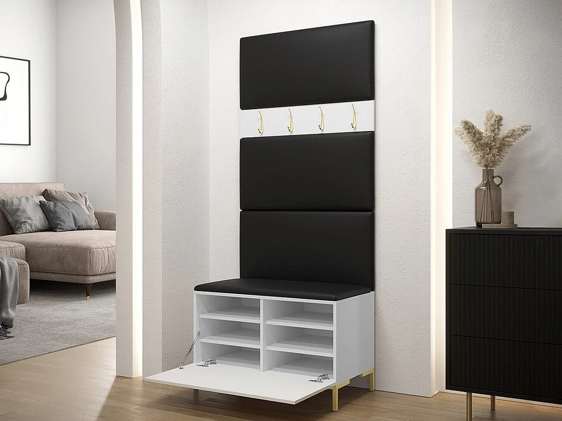 Conjunto pasillo Hartford F102, 196x84x46cm, Blanco, Tapiz|Aglomerado laminado