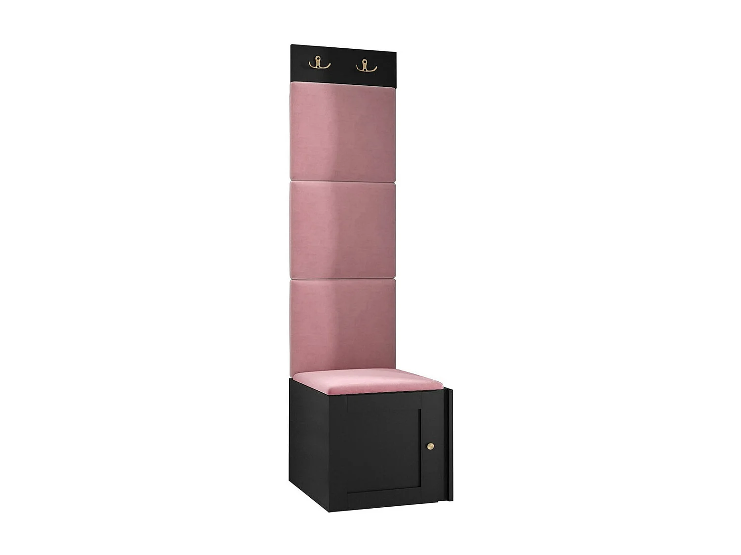 Meuble d'entrée Hartford 378, 186x42x46cm, Rose|Noir, Tapisserie|MDF|Stratifié
