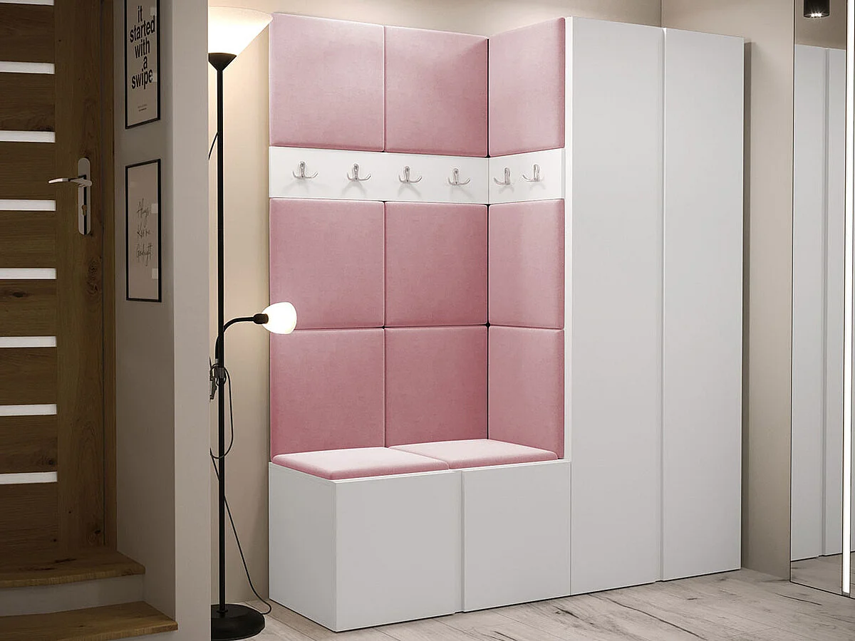 Conjunto pasillo Hartford 266, 186x158x46cm, Blanco, Aglomerado laminado|Tapiz