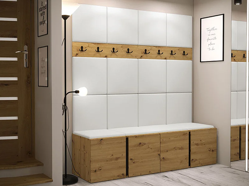 Set mobili da ingresso Hartford 268, 186x168x46cm, Rovere Artisan