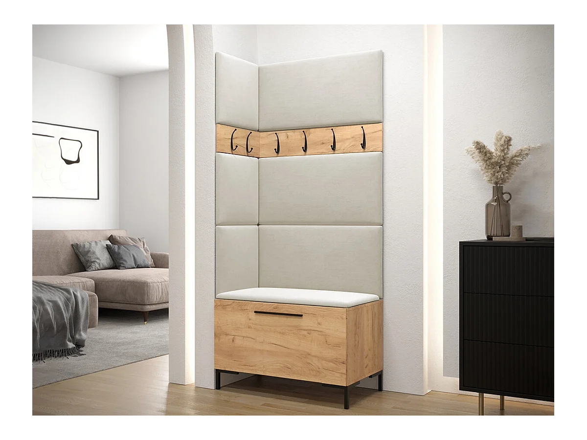 Set mobili da ingresso Hartford F103, 196x84x46cm, Craft quercia