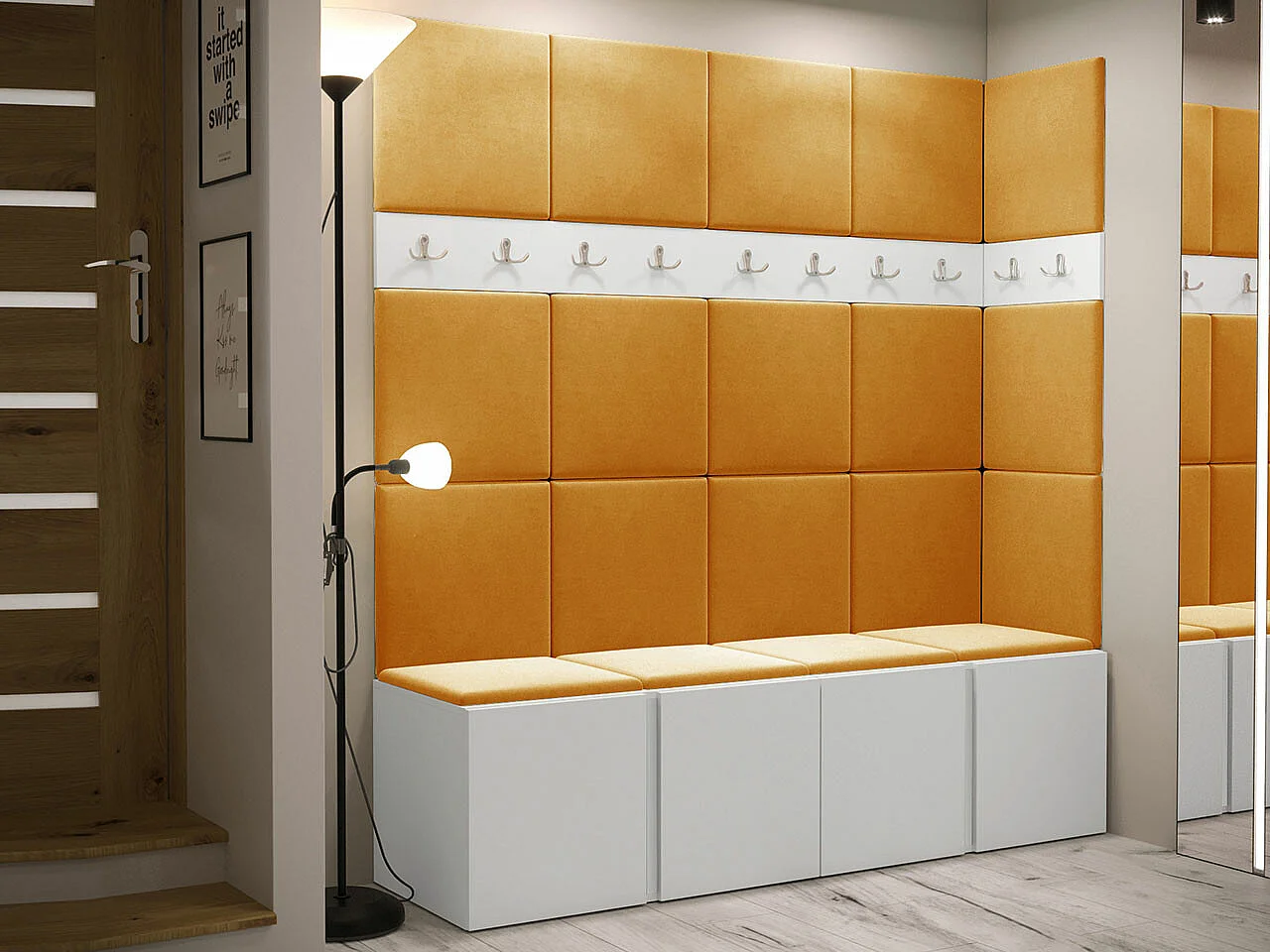 Conjunto para corredor Hartford 265, Montado nas parede, 19x17x5cm