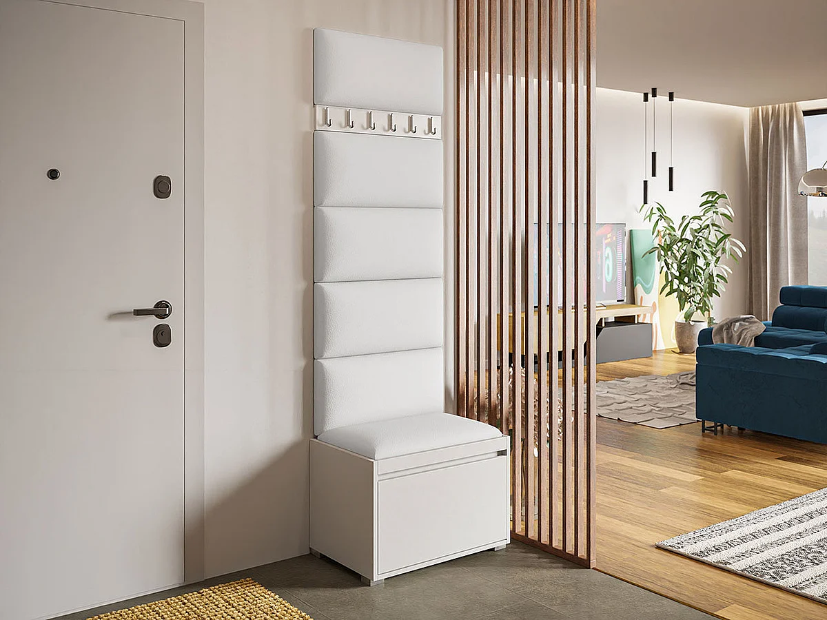 Conjunto pasillo Trenton 129, 207x65x34cm, Cuero ecológico|Aglomerado laminado