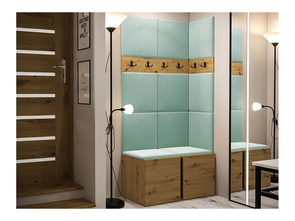 Set mobili da ingresso Hartford 264, 186x84x46cm, Rovere Artisan