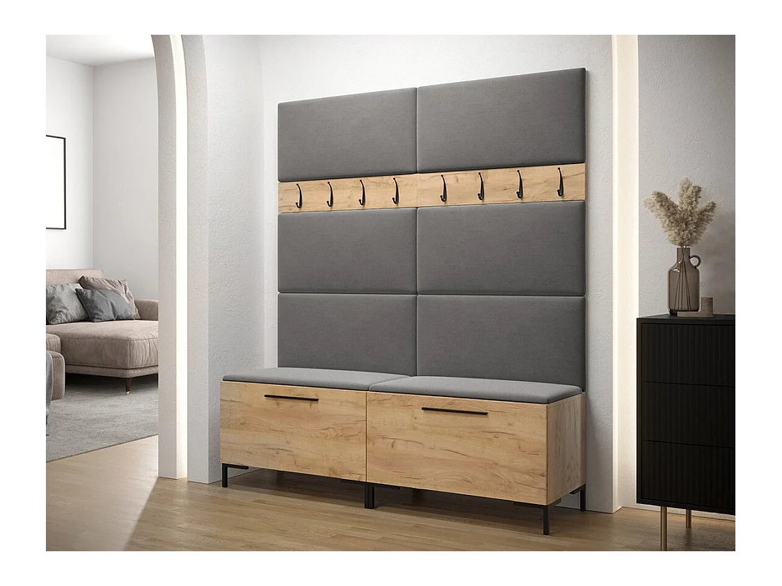 Set mobili da ingresso Hartford F101, 196x168x46cm, Craft quercia
