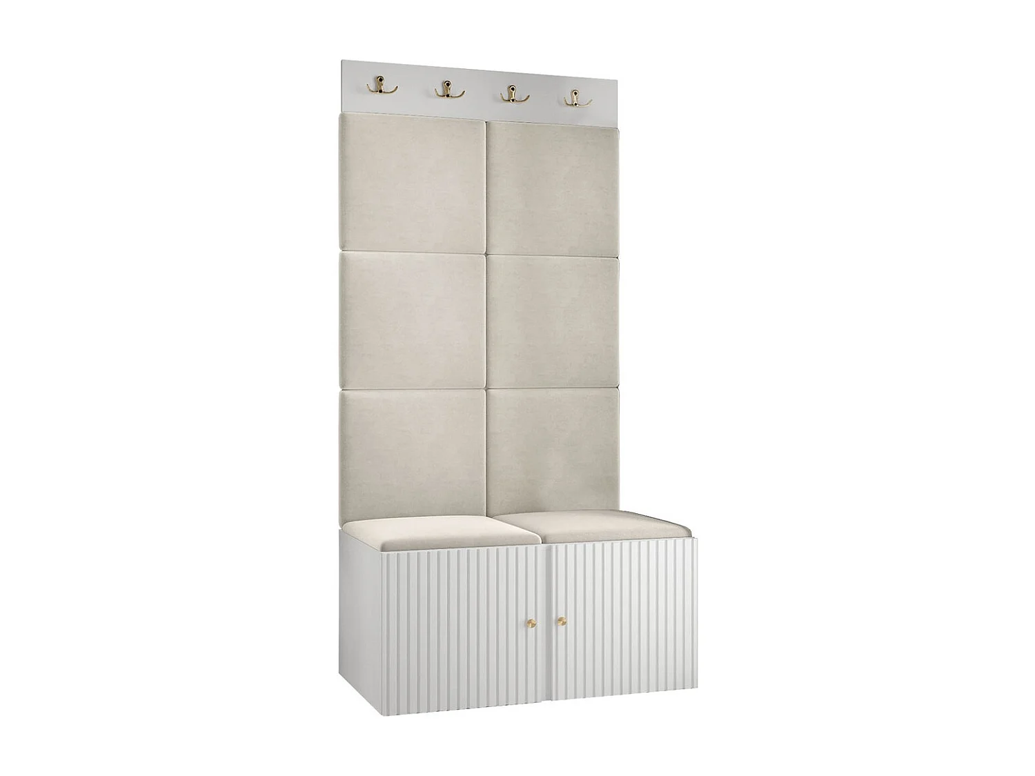 Conjunto pasillo Hartford 383, 186x84x46cm, De color marrón claro|Blanco