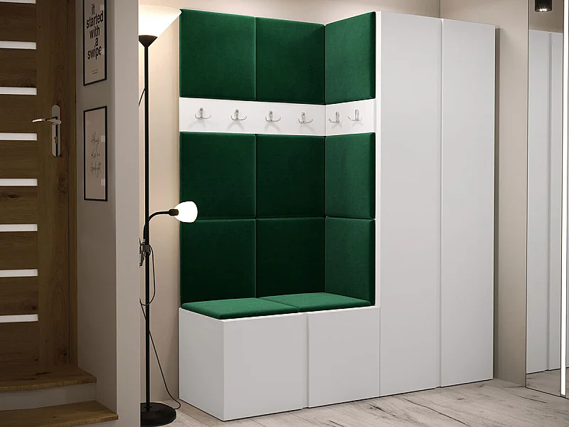 Conjunto pasillo Hartford 266, 186x158x46cm, Blanco, Aglomerado laminado|Tapiz