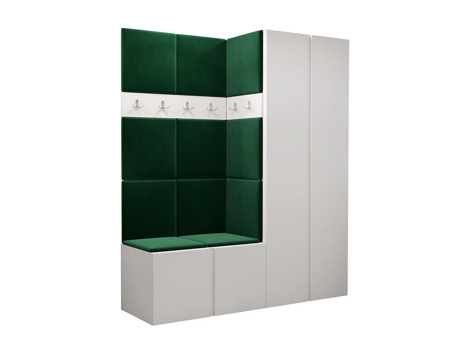 Conjunto pasillo Hartford 266, 186x158x46cm, Blanco, Aglomerado laminado|Tapiz