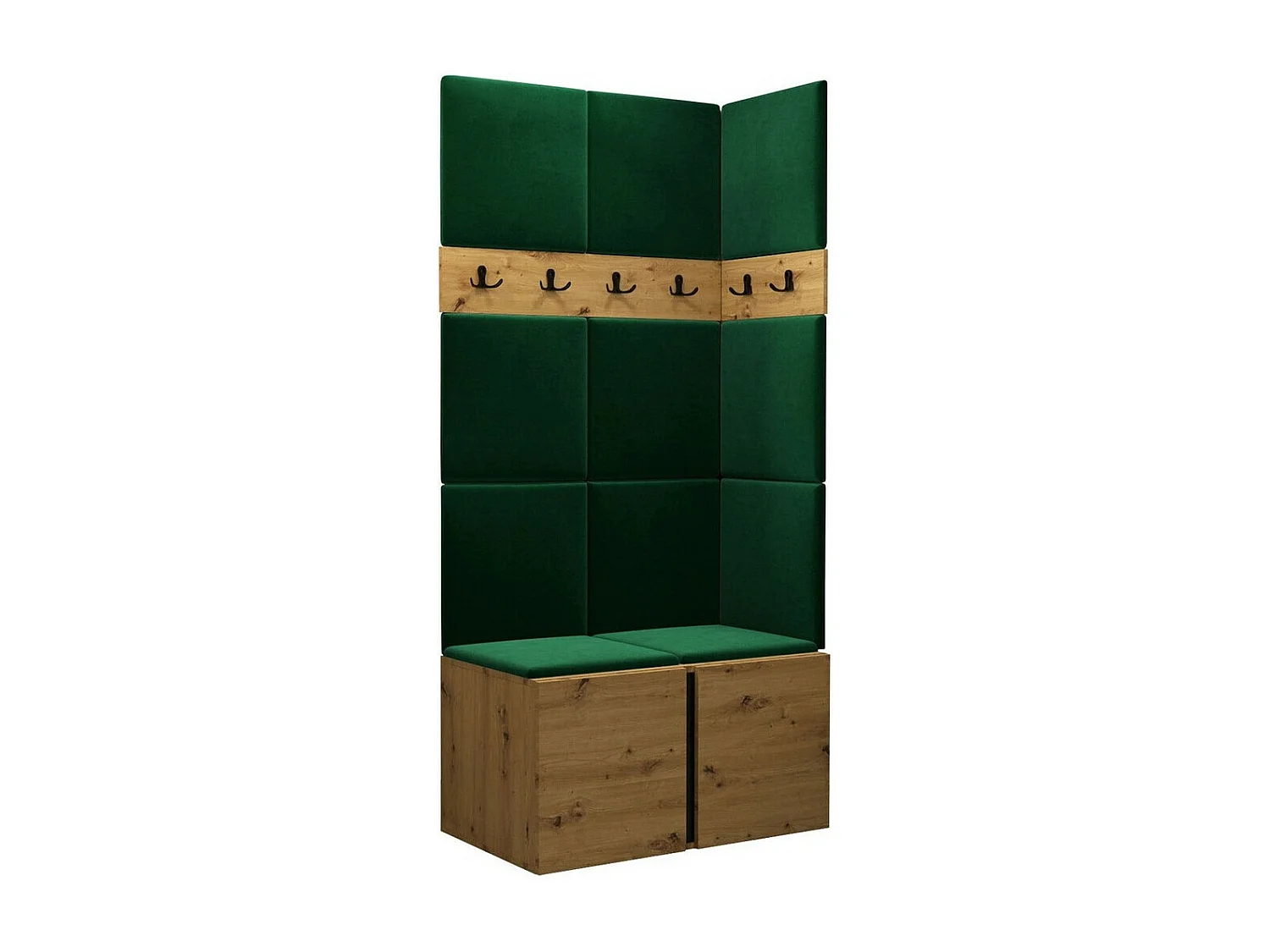 Conjunto pasillo Hartford 264, 186x84x46cm, Roble Artisan, Tapiz|Aglomerado laminado