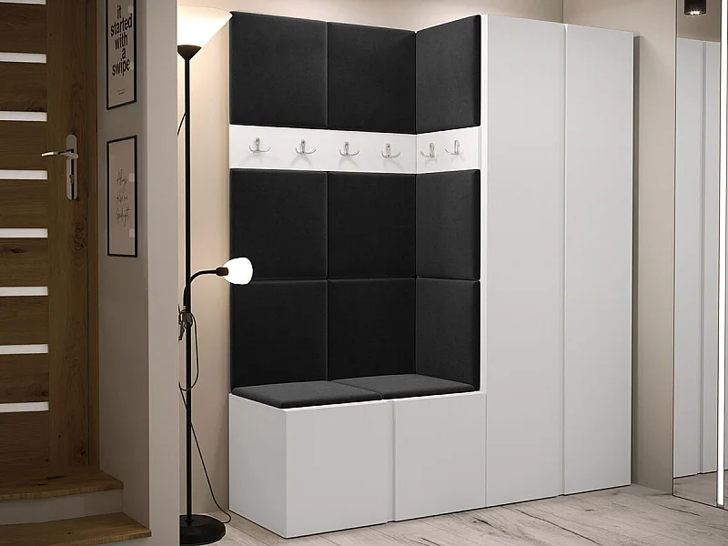 Conjunto pasillo Hartford 266, 186x158x46cm, Blanco, Aglomerado laminado|Tapiz