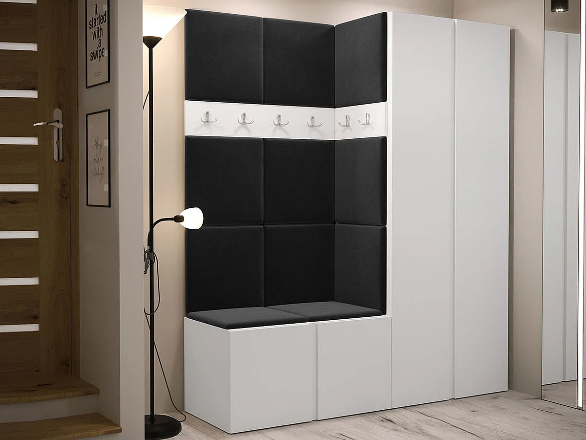 Conjunto pasillo Hartford 266, 186x158x46cm, Blanco, Aglomerado laminado|Tapiz