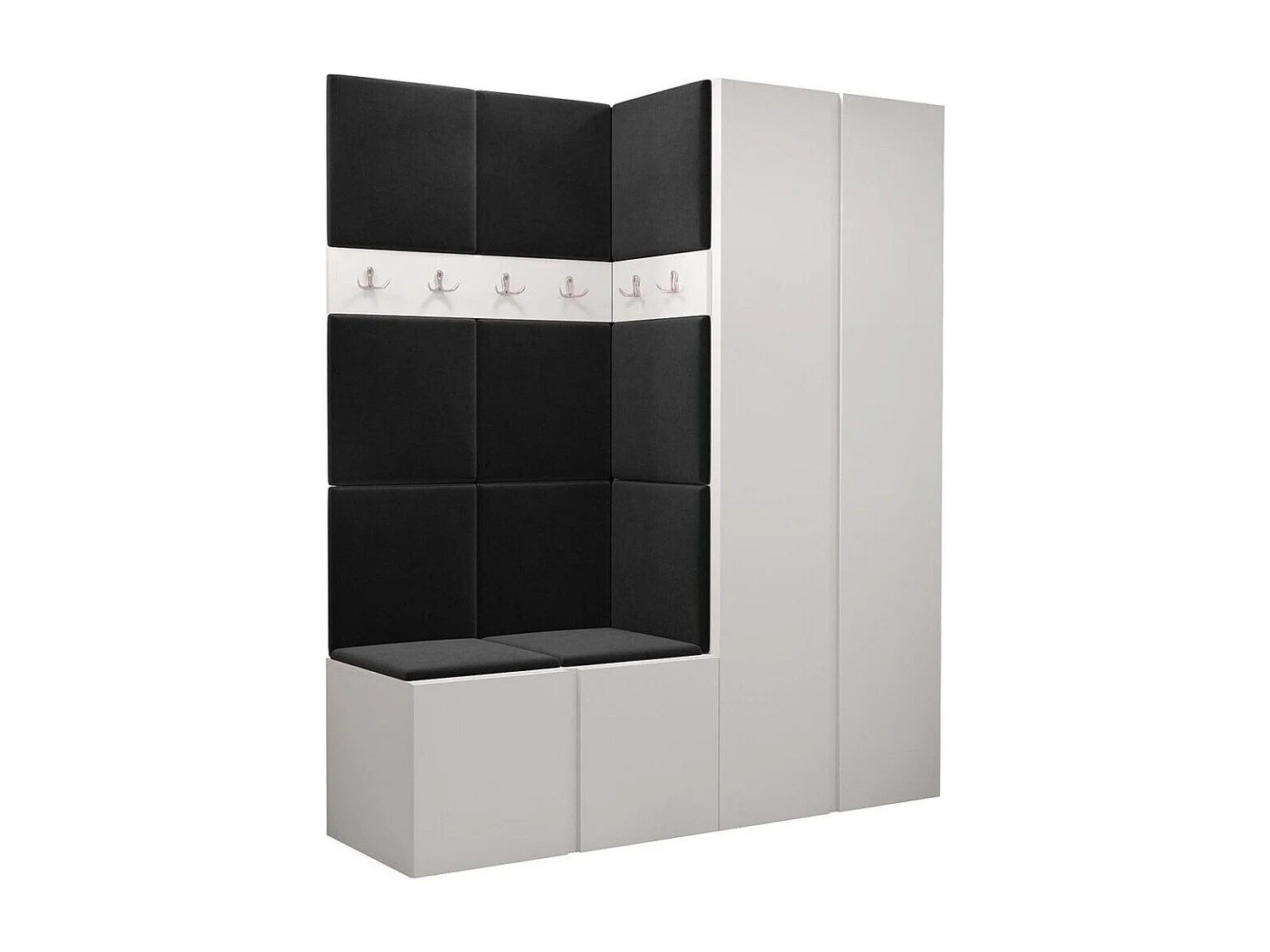 Conjunto pasillo Hartford 266, 186x158x46cm, Blanco, Aglomerado laminado|Tapiz