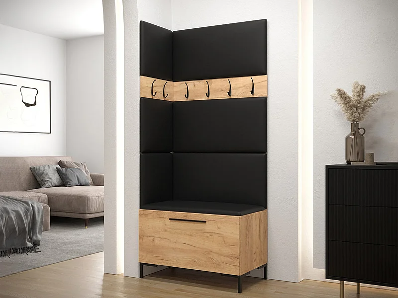 Conjunto pasillo Hartford F103, 196x84x46cm, Craft roble, Montada en la pared|Colocada