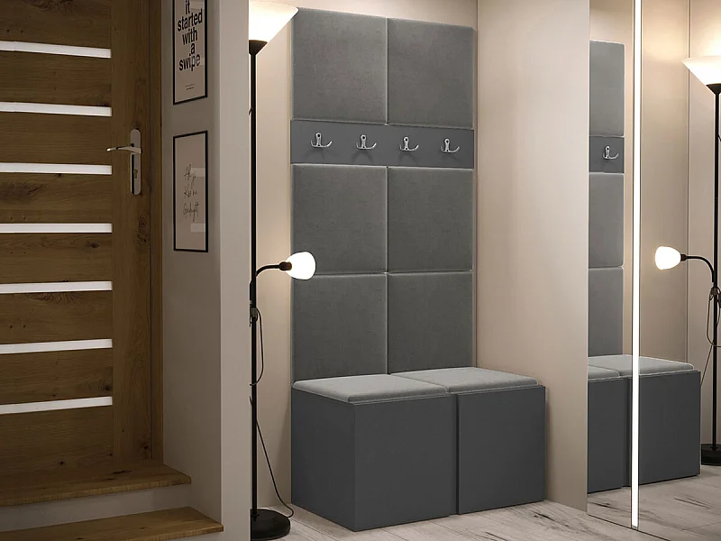 Conjunto pasillo Hartford 267, 186x84x46cm, Grafito, Aglomerado laminado|Tapiz