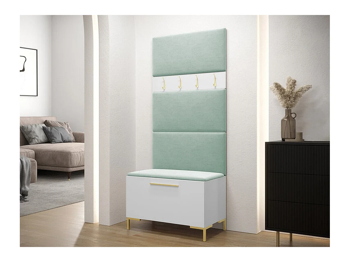 Conjunto pasillo Hartford F102, 196x84x46cm, Blanco, Tapiz|Aglomerado laminado