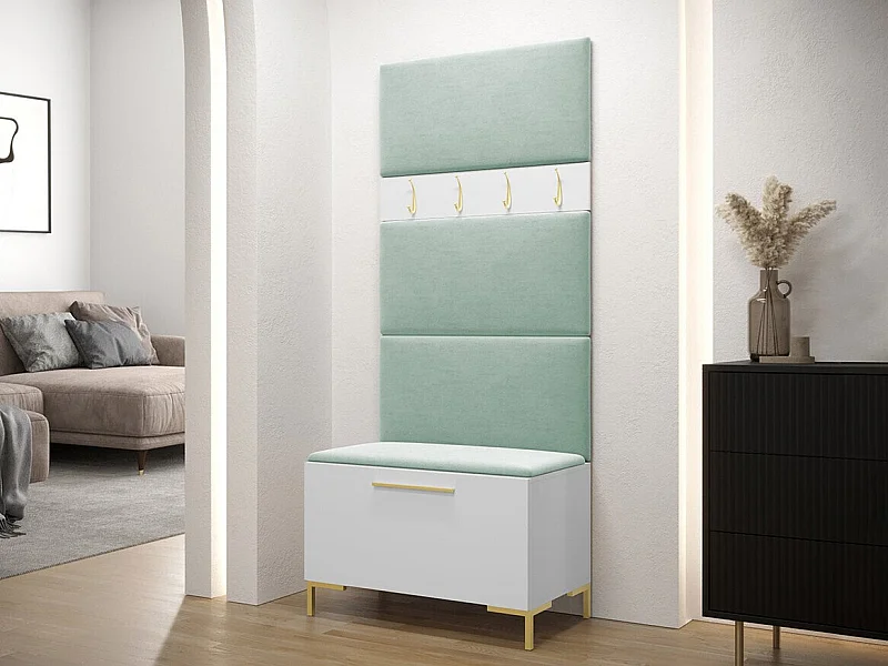 Conjunto pasillo Hartford F102, 196x84x46cm, Blanco, Tapiz|Aglomerado laminado