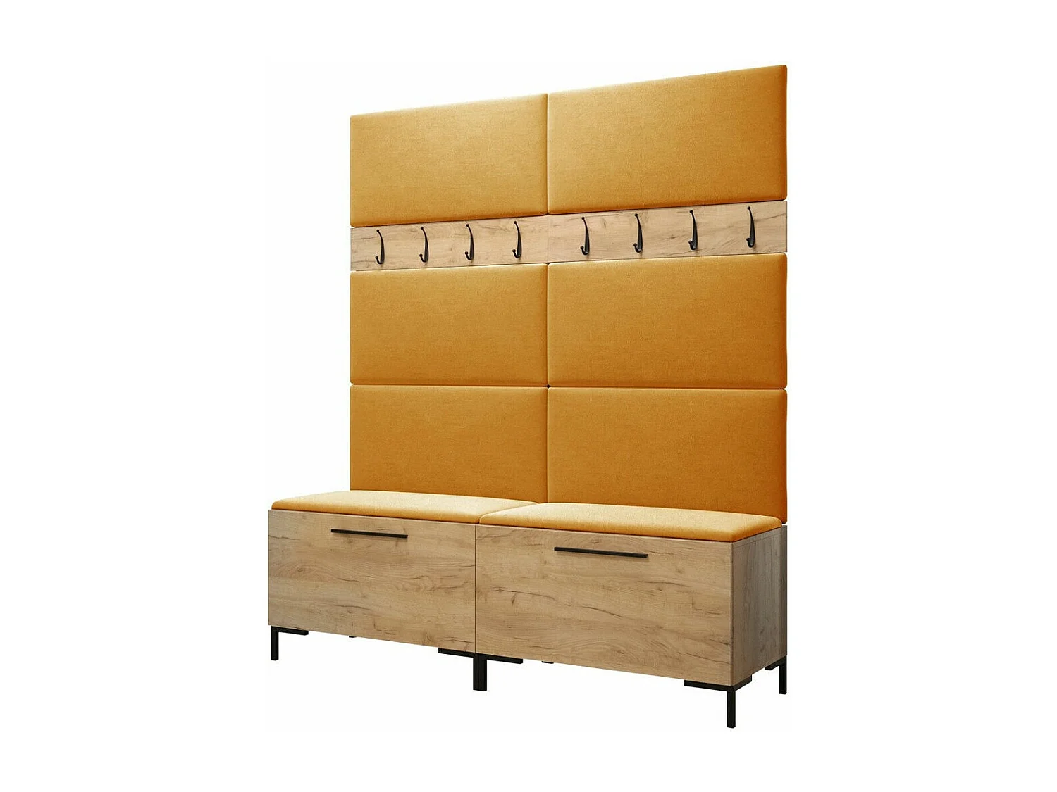 Conjunto pasillo Hartford F101, 196x168x46cm, Craft roble, Tapiz|Aglomerado laminado