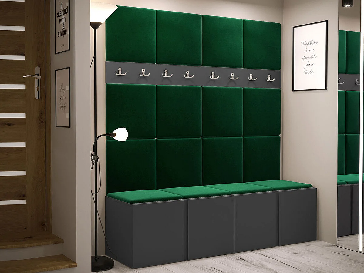 Conjunto pasillo Hartford 268, 186x168x46cm, Grafito, Aglomerado laminado|Tapiz