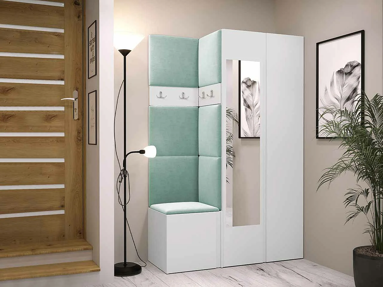 Conjunto para corredor Hartford 350, Espelho, Colocado, 19x12x4cm