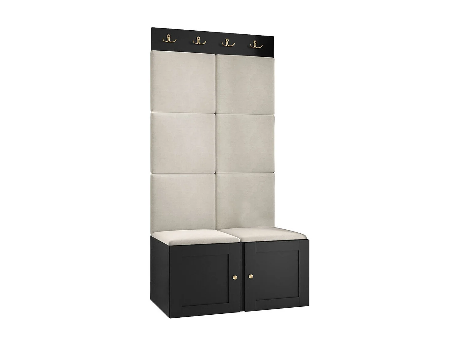 Conjunto pasillo Hartford 375, 186x84x46cm, De color marrón claro|Negro