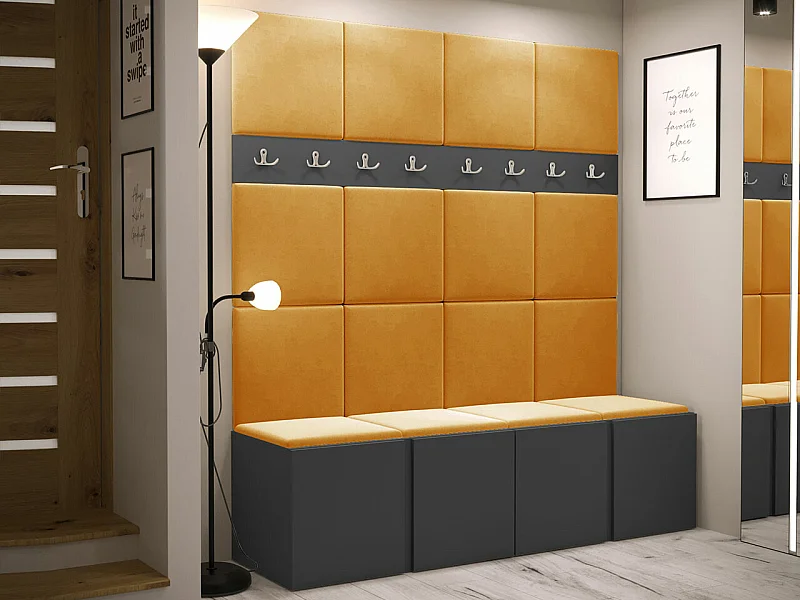 Conjunto pasillo Hartford 268, 186x168x46cm, Grafito, Aglomerado laminado|Tapiz