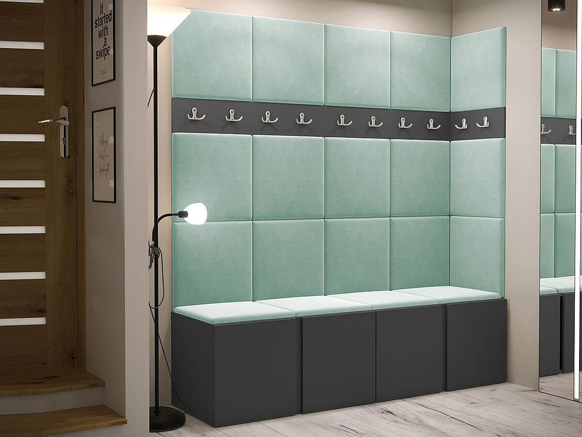 Conjunto pasillo Hartford 265, 186x168x46cm, Grafito, Aglomerado laminado|Tapiz