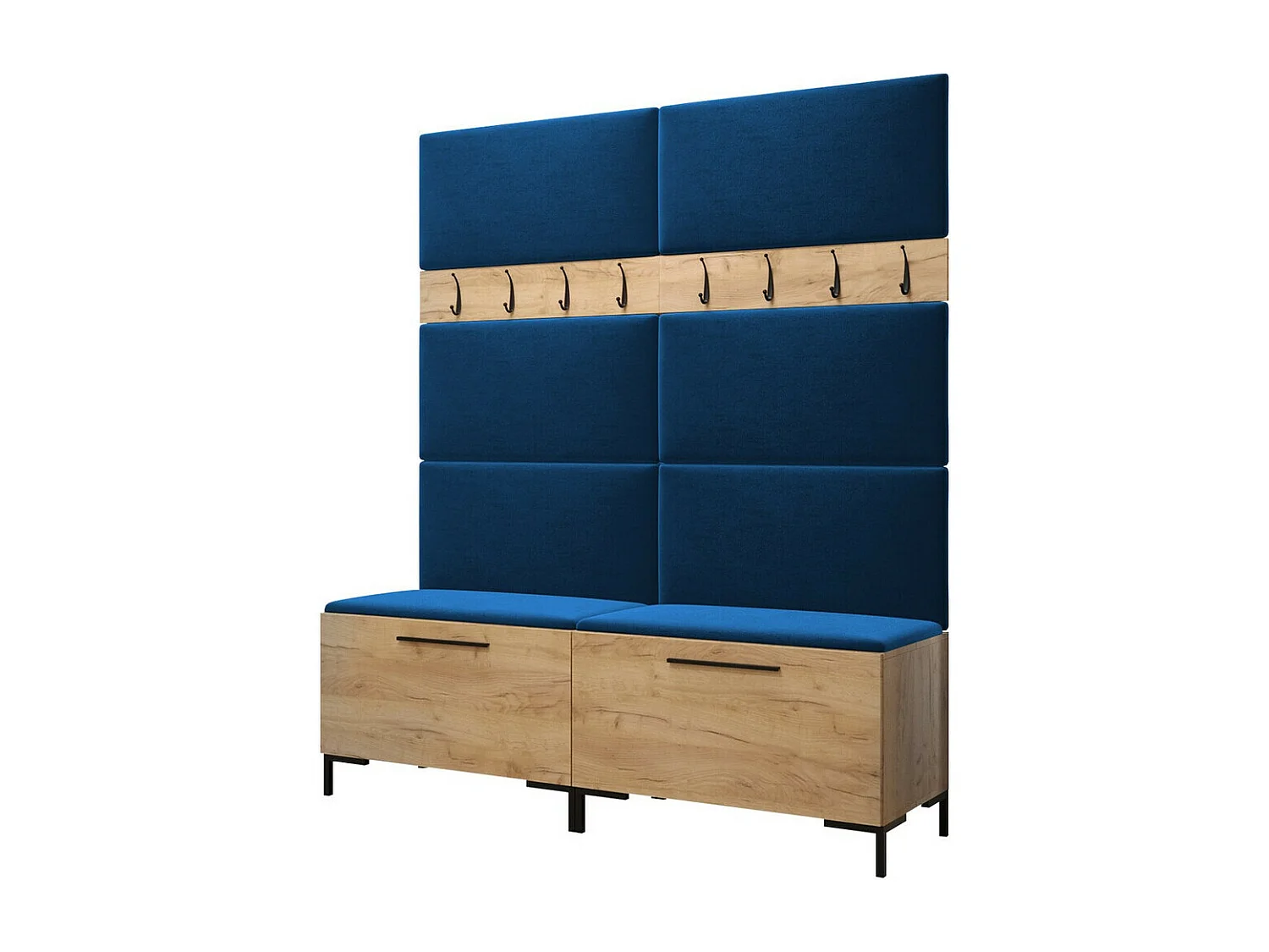 Conjunto pasillo Hartford F101, 196x168x46cm, Craft roble, Tapiz|Aglomerado laminado