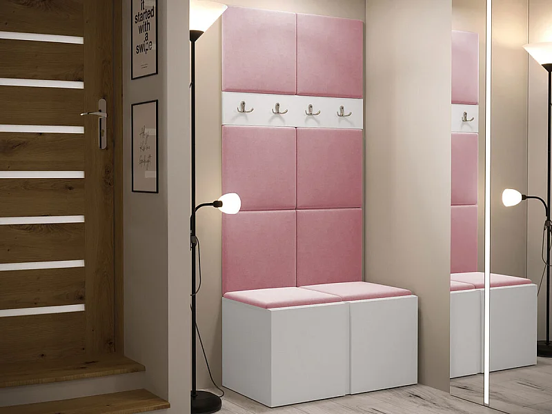 Conjunto pasillo Hartford 267, 186x84x46cm, Blanco, Aglomerado laminado|Tapiz