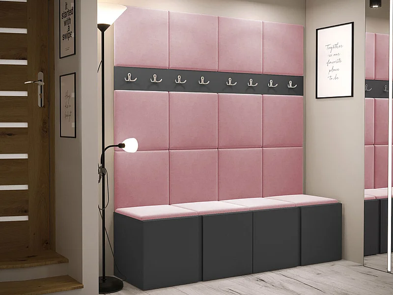 Conjunto pasillo Hartford 268, 186x168x46cm, Grafito, Aglomerado laminado|Tapiz