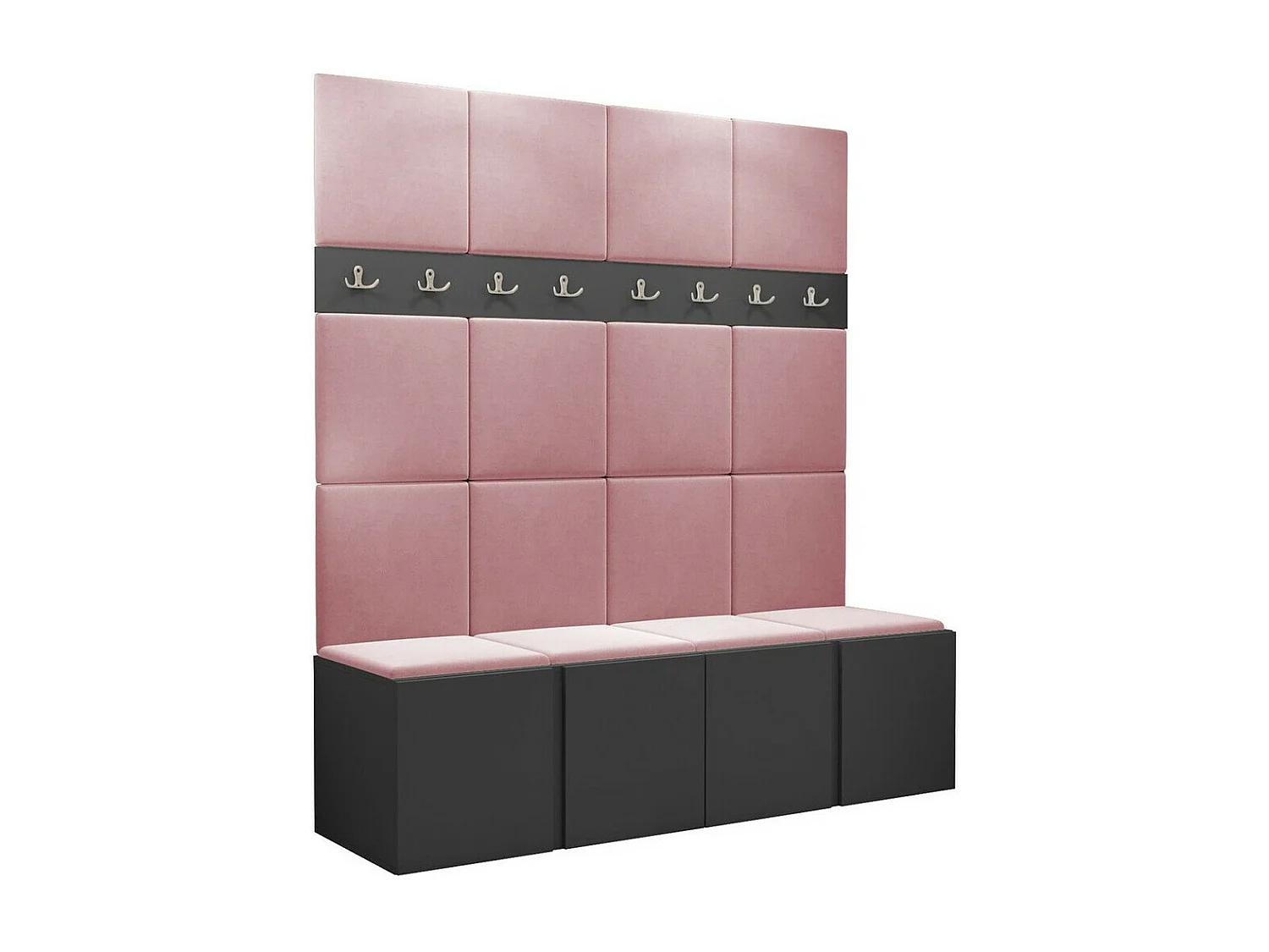 Conjunto pasillo Hartford 268, 186x168x46cm, Grafito, Aglomerado laminado|Tapiz