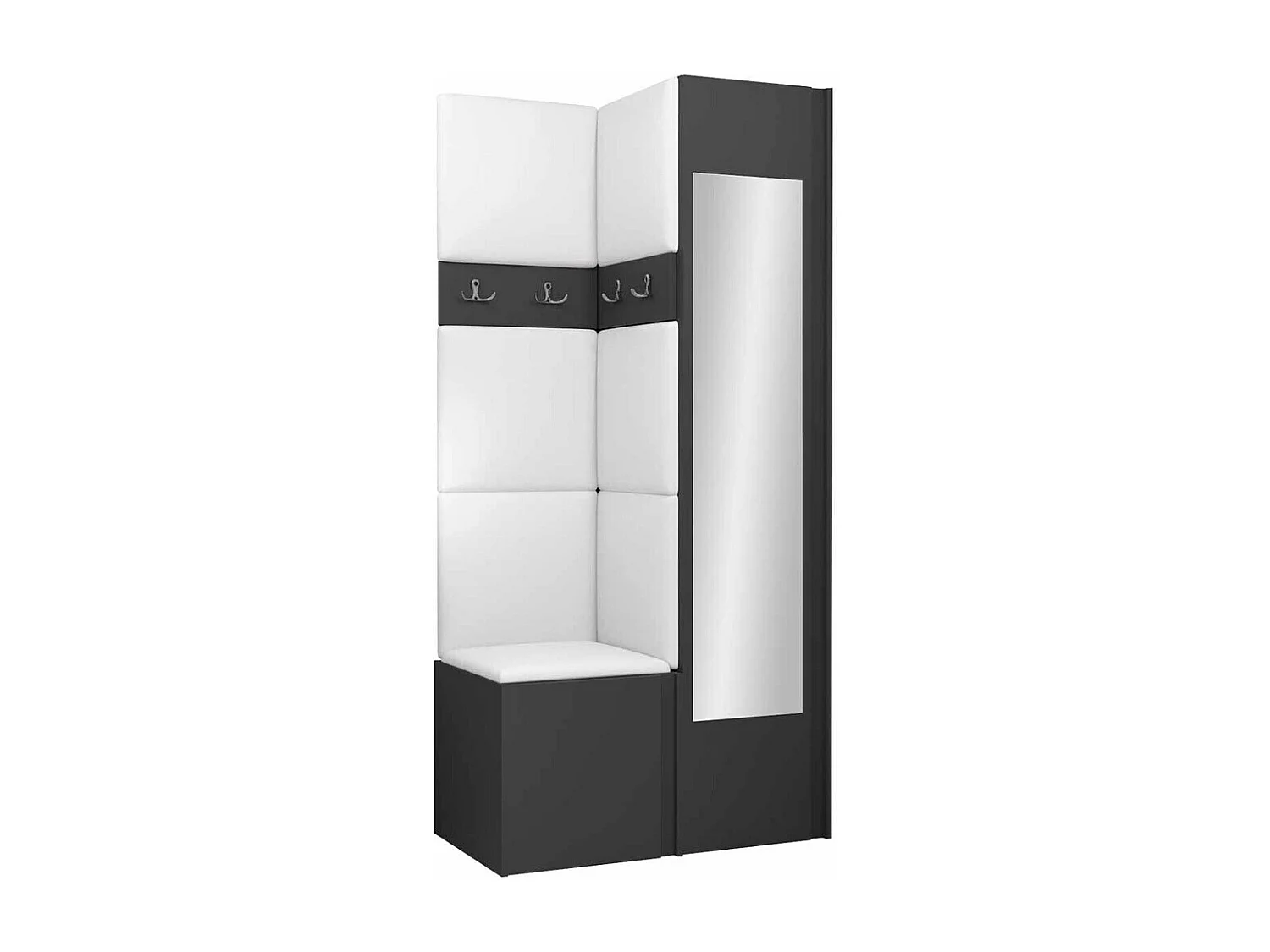 Set mobili da ingresso Hartford 354, 186x82x44cm, Specchio, Grafite