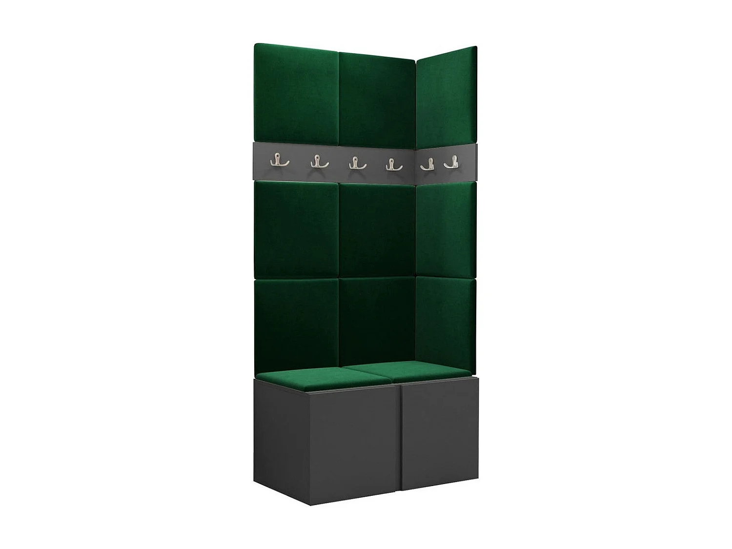 Set mobili da ingresso Hartford 264, 186x84x46cm, Grafite, Arazzo|Truciolare laminato