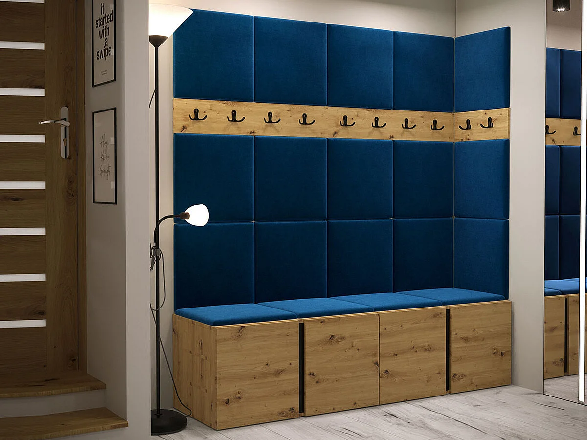 Meuble d'entrée Hartford 265, 186x168x46cm, Chêne Artisan, Tapisserie|Stratifié