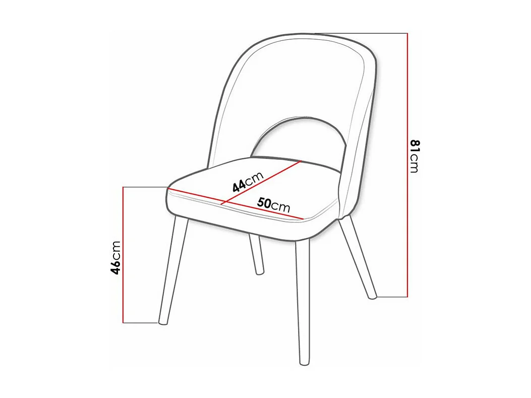 Chaise Sparks 197, Hêtre, 81x50x44cm, Tapisserie, En bois, Polywood|Bois