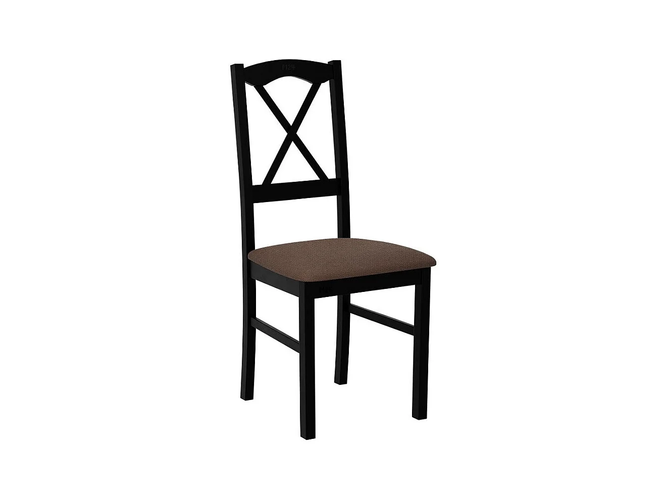 Chaise Victorville 174, Marron|Noir, 91x43x40cm, Tapisserie, En bois, Bois