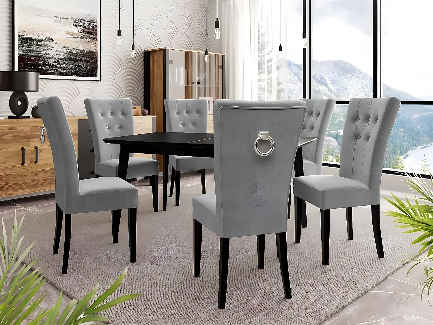 Silla Racine 108, 100x51x63cm, Tapiz, De madera, Aglomerado laminado