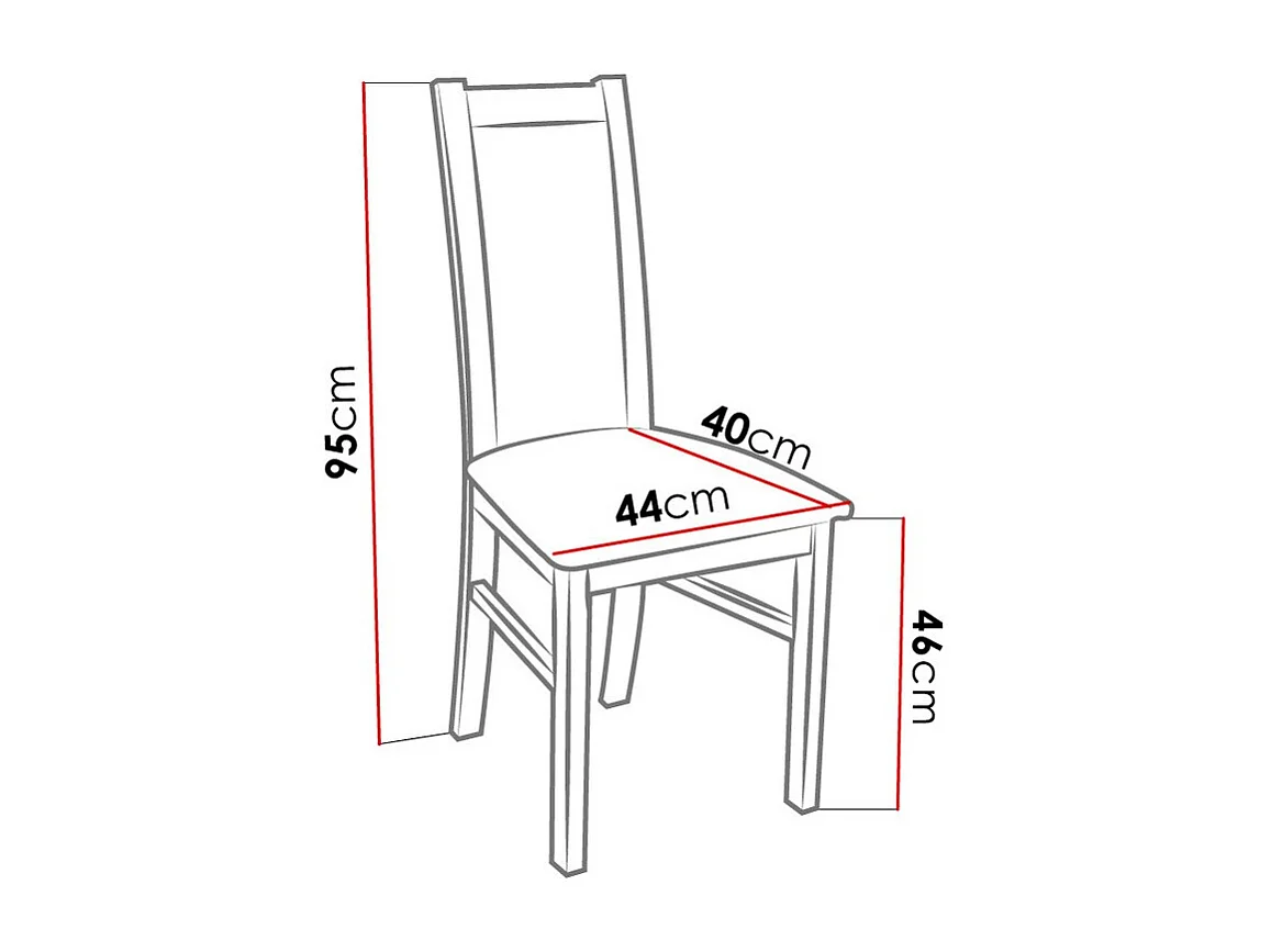 Chaise Sparks 116, Gris|Noix, 95x44x40cm, Tapisserie, En bois, Bois